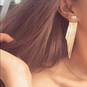 Gold plated tassels earrings